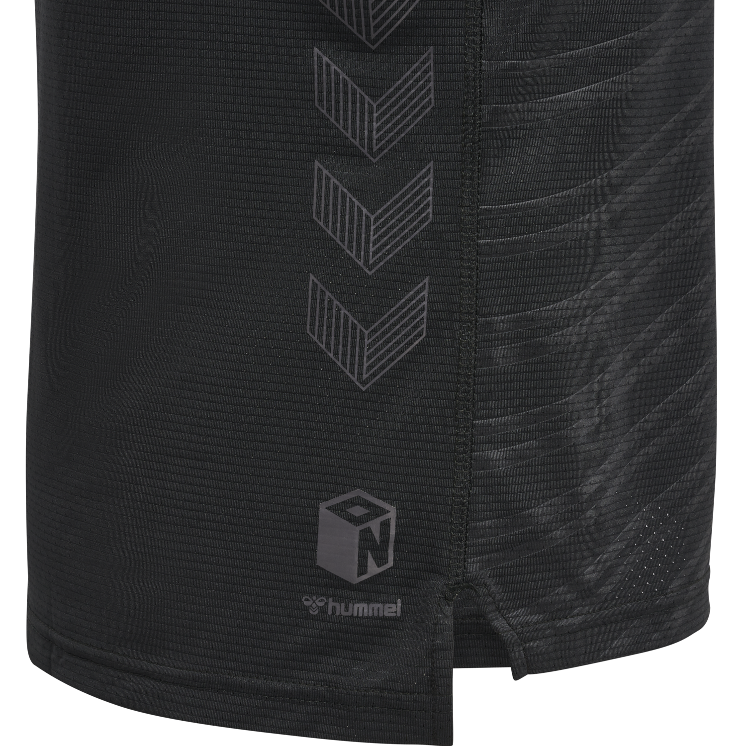 hmlONGRID POLY TEE S/S WO, JET BLACK/FORGED IRON, packshot