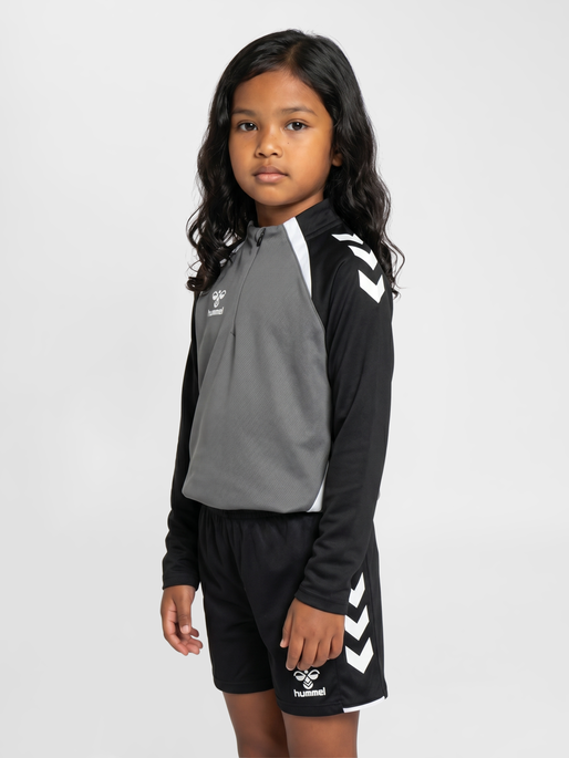 hmlLEAD 2.0 HALF ZIP KIDS, STEEL GRAY/ASPHALT, model