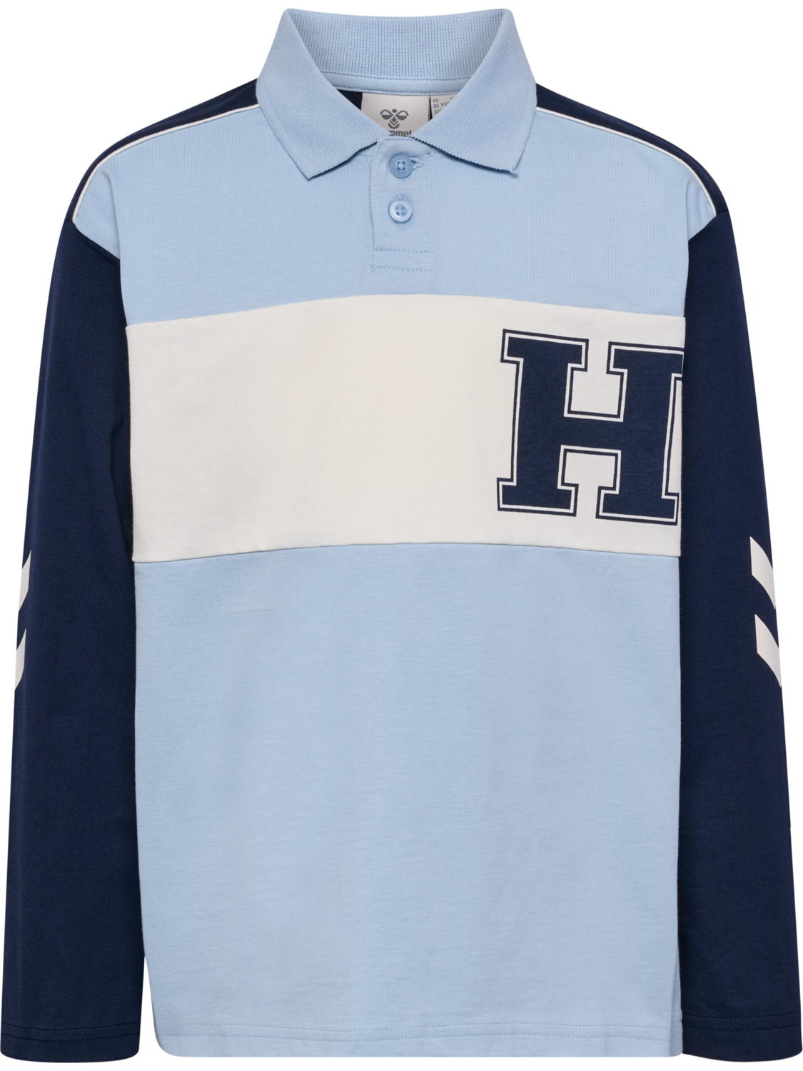 hmlROBIN JERSEY POLO L/S, CASHMERE BLUE, packshot