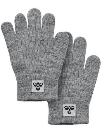 hmlJR KNIT GLOVES 2-PACK, GREY MELANGE