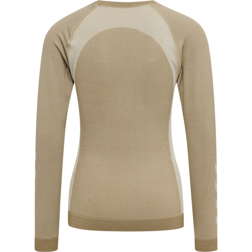 hmlSPIN SEAMLESS T-SHIRT L/S, SIMPLY TAUPE, packshot