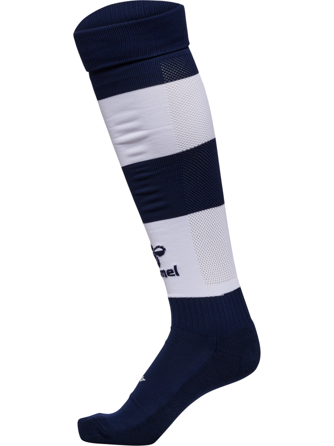 hmlESSENTIAL STRIPE FOOTBALL SOCKS, MARINE/WHITE, packshot