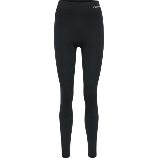 hmlCLEA SEAMLESS MID WAIST TIGHTS, BLACK MELANGE hmlCLEA SEAMLESS MID WAIST TIGHTS, BLACK MELANGE, packshot