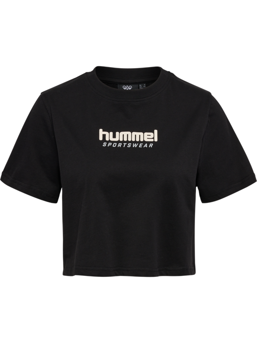 hmlLGC MALU CROPPED T-SHIRT, BLACK, packshot
