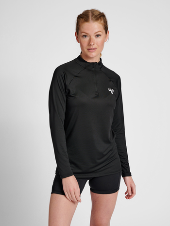 hmlGG12 TRAINING 1/2 ZIP SWEAT WOMAN, BLACK, model