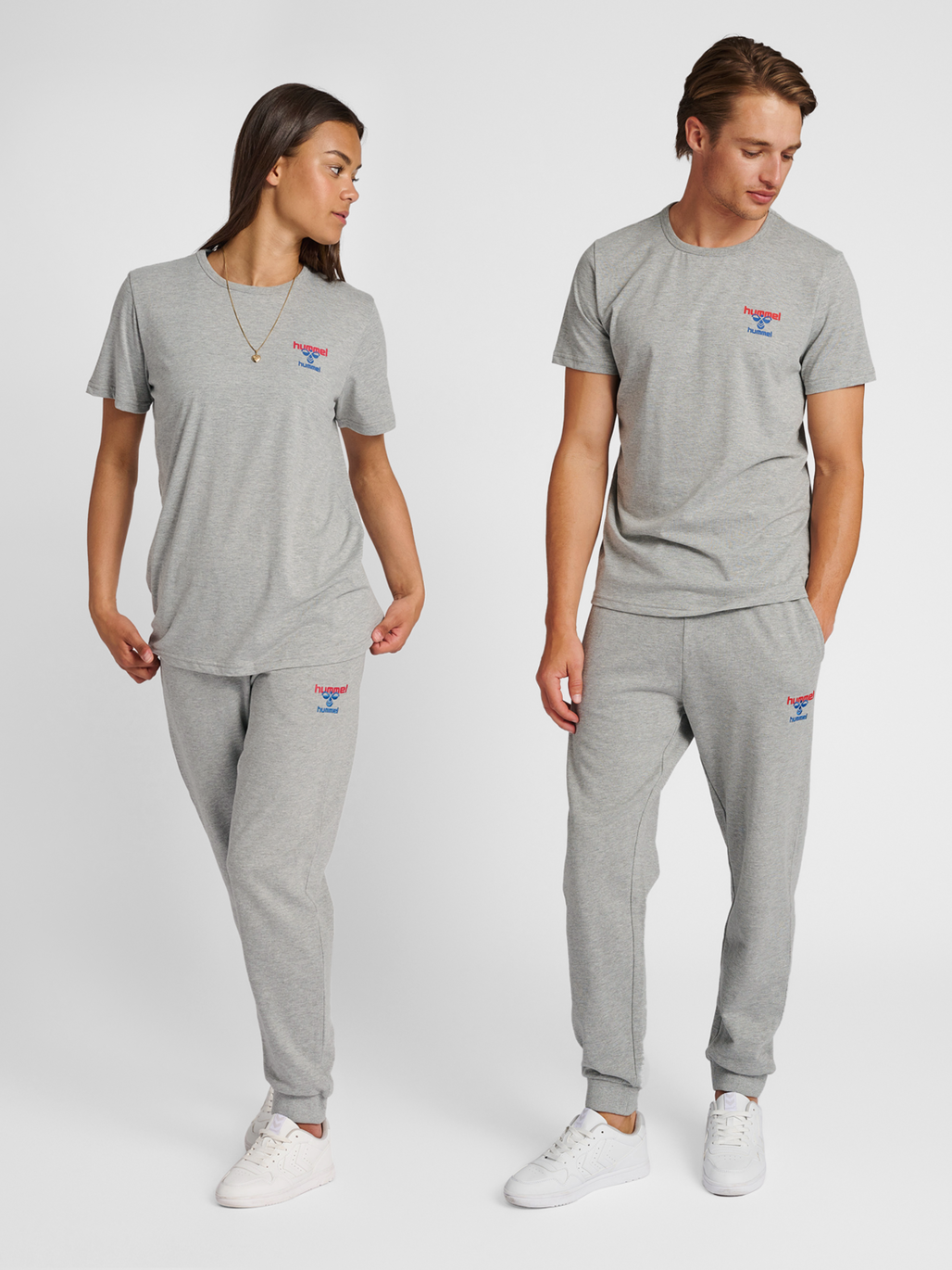 hmlIC DAYTON T-SHIRT, GREY MELANGE, model