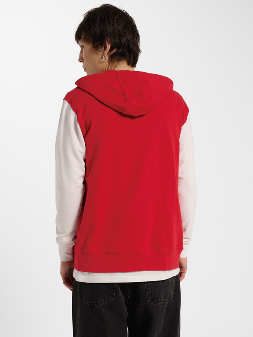 DBU 26 FAN RED-WHITE ZIP HOOD, TANGO RED/WHITE, model