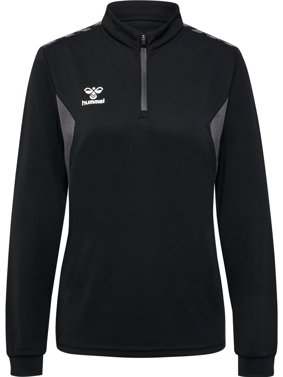 hmlAUTHENTIC HALF ZIP SWEAT WOMAN, BLACK, packshot