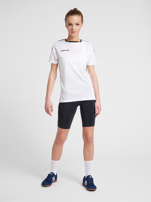 hmlAUTHENTIC POLY JERSEY WOMAN S/S, WHITE, model