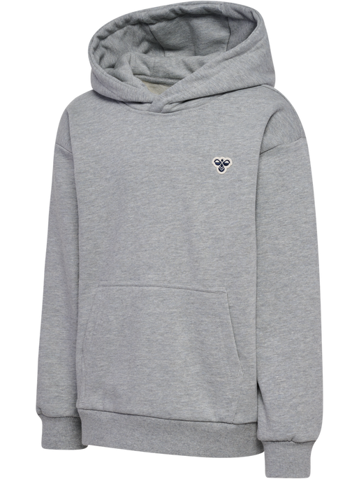 hmlJR LOOSE HOODIE BEE, GREY MELANGE, packshot