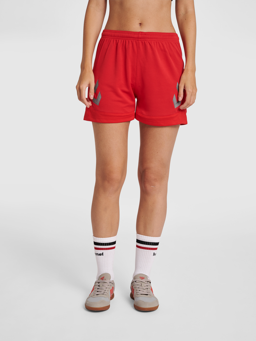 hmlLEAD WOMENS POLY SHORTS, TRUE RED, model