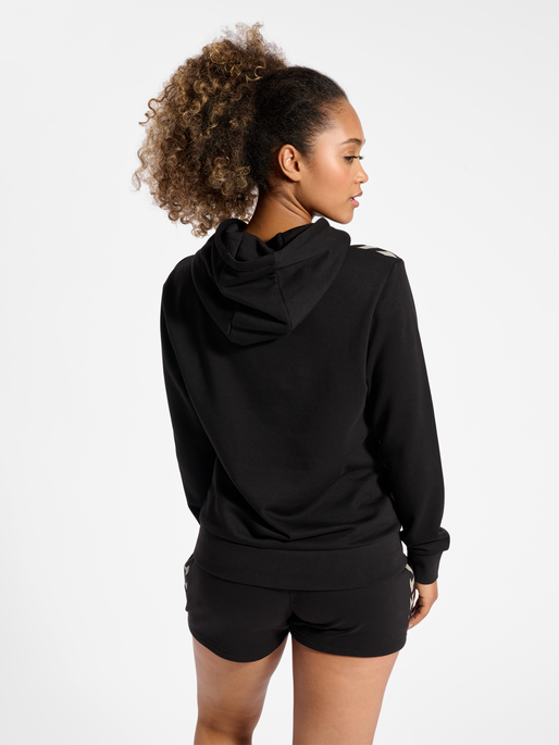 hmlSTALTIC COTTON HOODIE WOMAN, BLACK, model