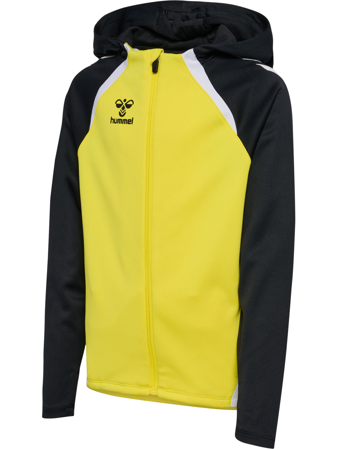 hmlLEAD 2.0 ZIP HOODIE KIDS, BLAZING YELLOW/BLACK, packshot