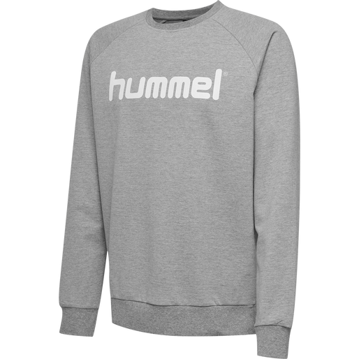 HUMMEL GO KIDS COTTON LOGO SWEATSHIRT, GREY MELANGE, packshot