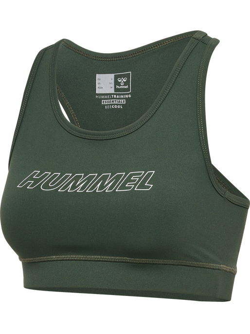 hmlTE FUNDAMENTAL SPORTS BRA, CLIMBING IVY, packshot