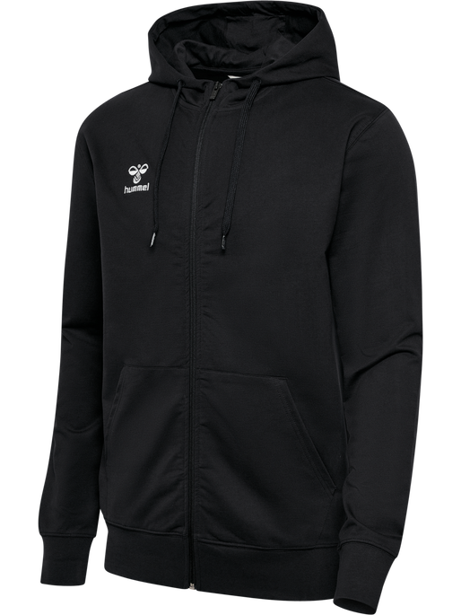 hmlGO 2.0 ZIP HOODIE, BLACK hmlGO 2.0 ZIP HOODIE, BLACK, packshot