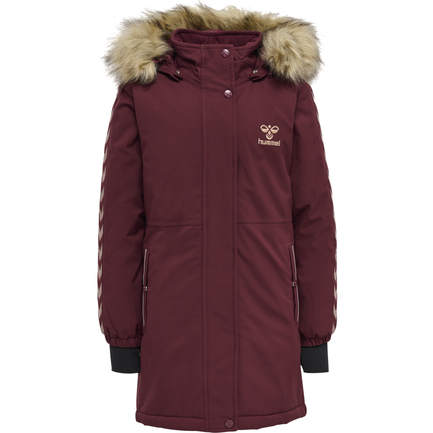 hmlLEAF TEX COAT, WINDSOR WINE, packshot