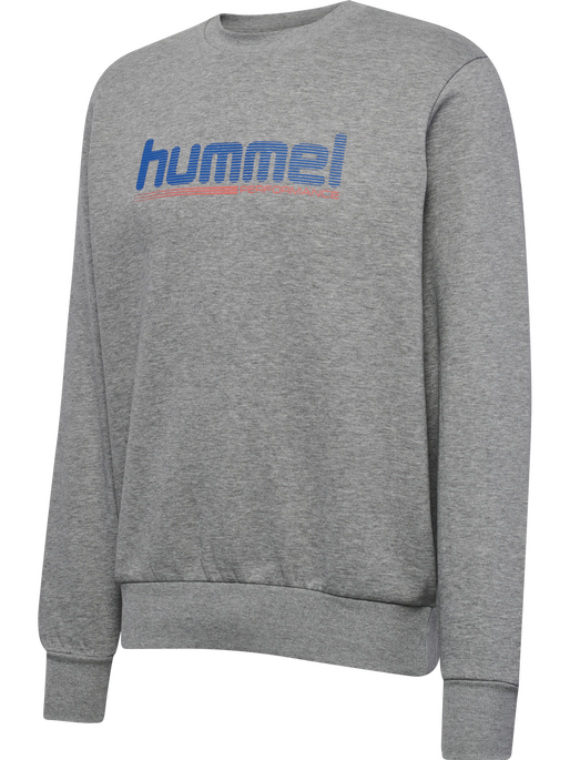 hmlGRAPHIC CREWNECK, GREY MELANGE, packshot