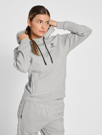 hmlOFFGRID HOODIE WO, GREY MELANGE, model