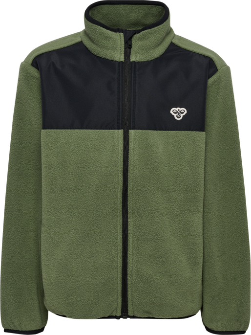 hmlJR FLEECE ZIP JACKET, OLIVINE hmlJR FLEECE ZIP JACKET, OLIVINE, packshot