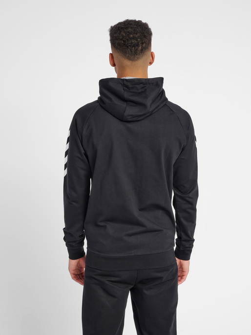 HUMMEL GO COTTON ZIP HOODIE, BLACK, model