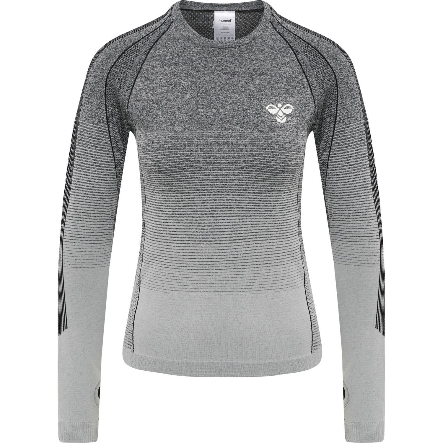 hmlGG12 TRAINING SEAMLESS L/S WOMAN, BLACK MELANGE, packshot