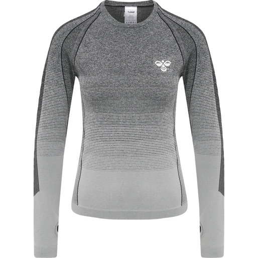 hmlGG12 TRAINING SEAMLESS L/S WOMAN, BLACK MELANGE, packshot