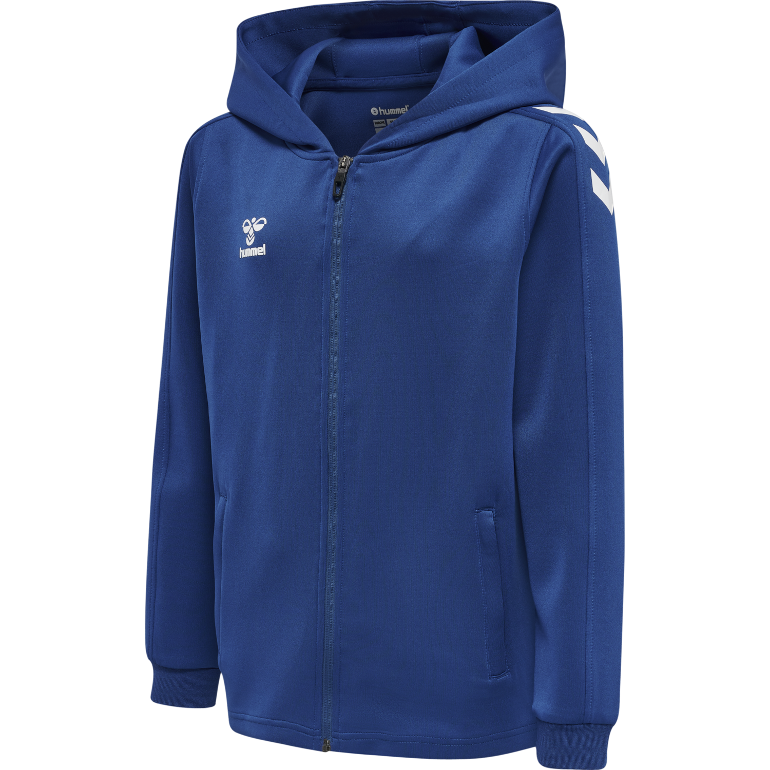 hmlCORE XK POLY ZIP HOOD SWEAT KIDS, TRUE BLUE, packshot