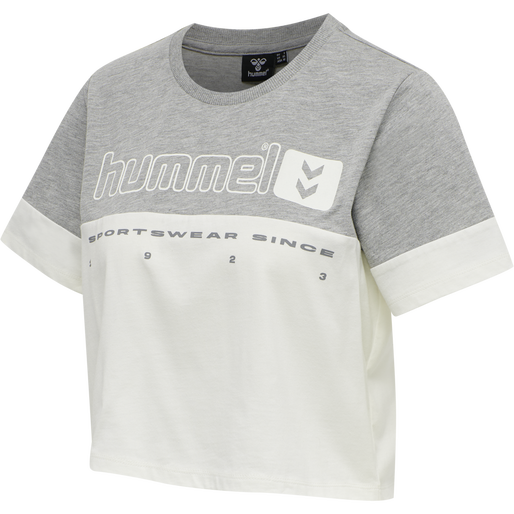 hmlLGC SIW CROPPED T-SHIRT, GREY MELANGE, packshot