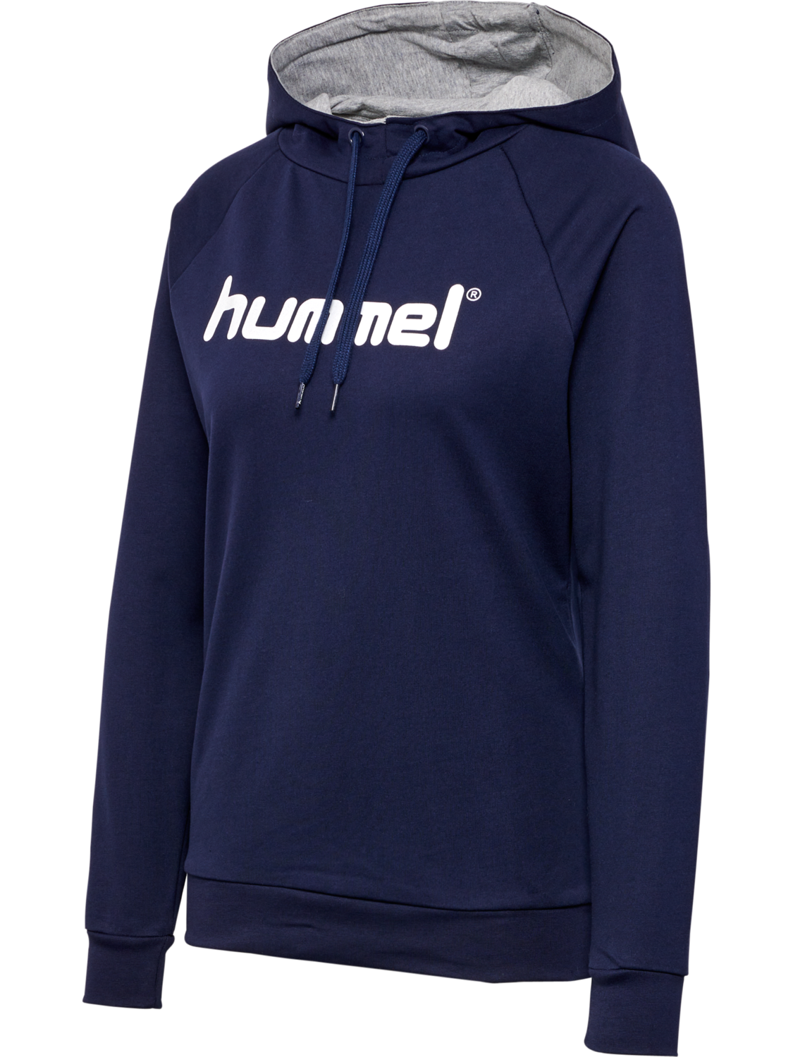HUMMEL GO COTTON LOGO HOODIE WOMAN, MARINE, packshot