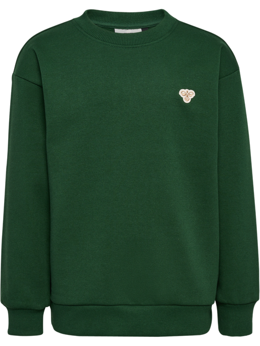 hmlJR LOOSE CREWNECK BEE, DARK GREEN, packshot