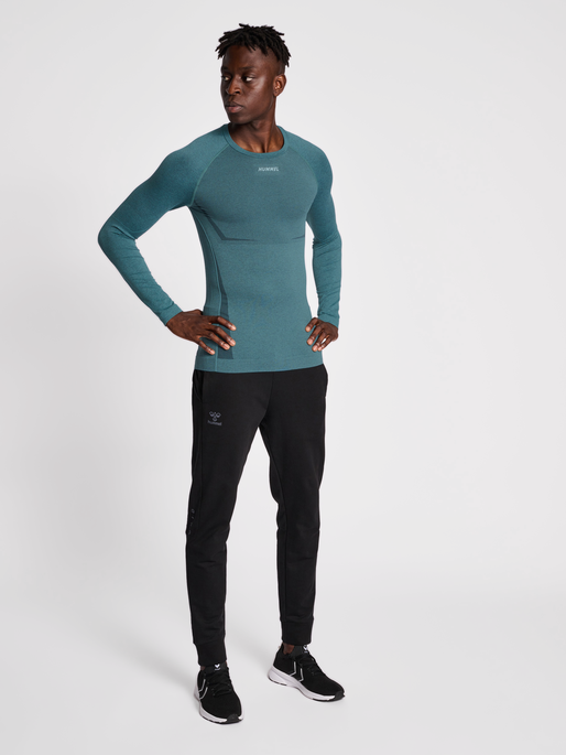 hmlTE MIKE SEAMLESS T-SHIRT L/S, NORTH ATLANTIC, model