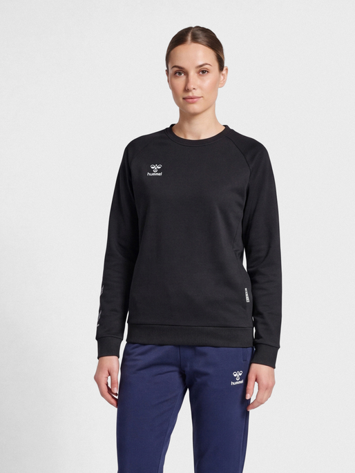 hmlMOVE GRID COTTON SWEATSHIRT WOMA, BLACK, model