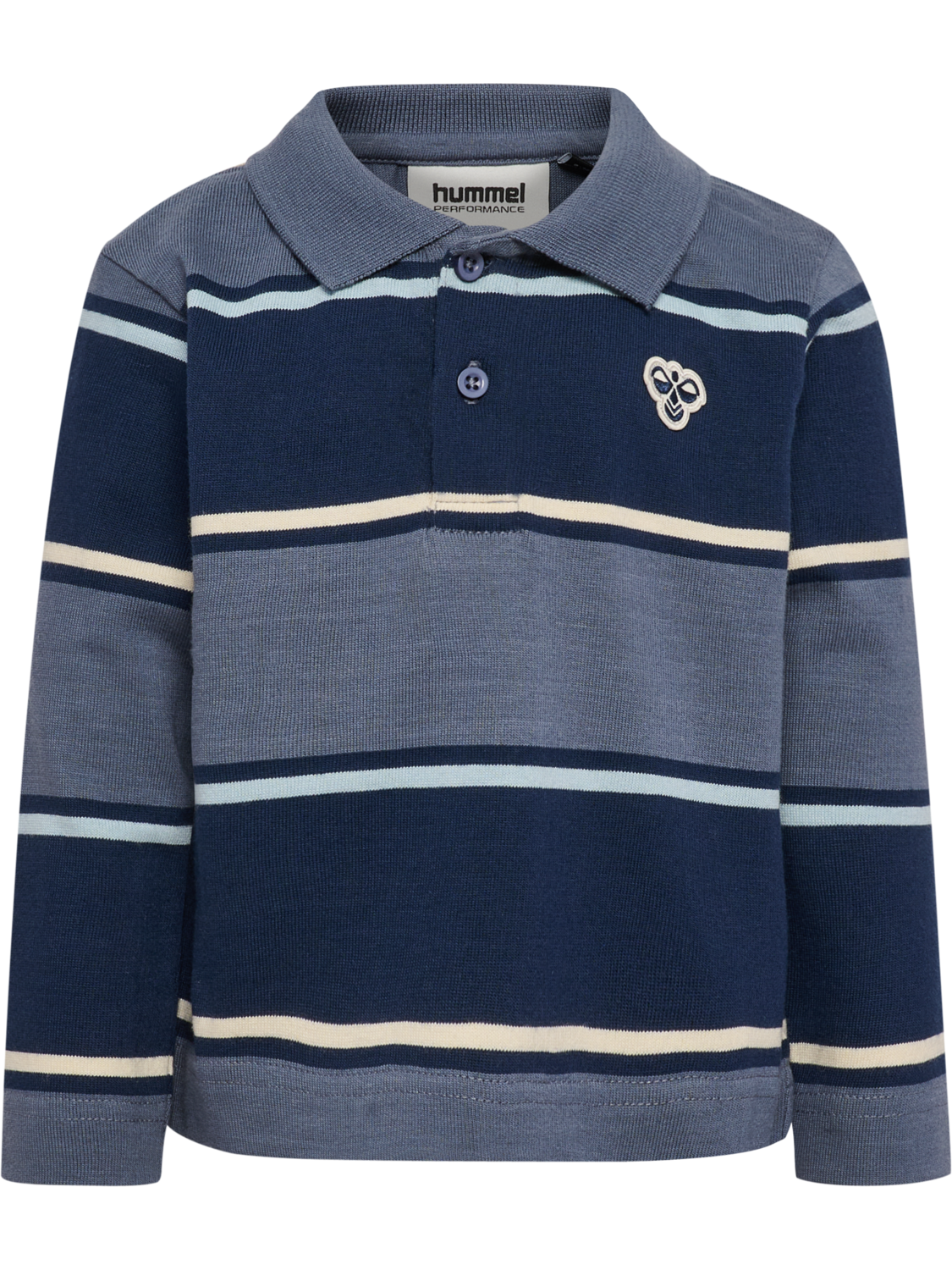 hmlMINI LOOSE STRIPE POLO SHIRT, FLINT STONE, packshot