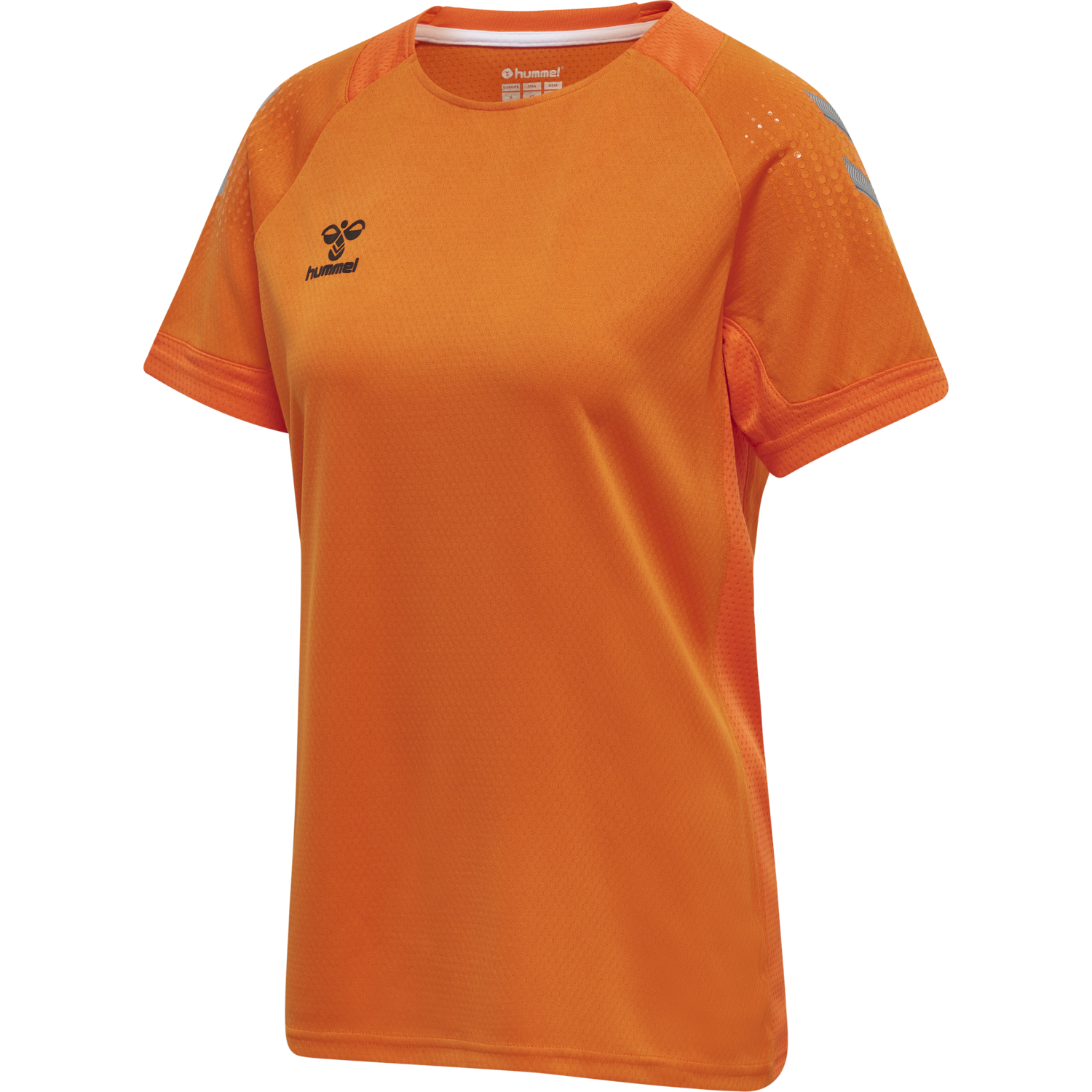 hmlLEAD WOMENS S/S POLY JERSEY, ORANGE TIGER, packshot