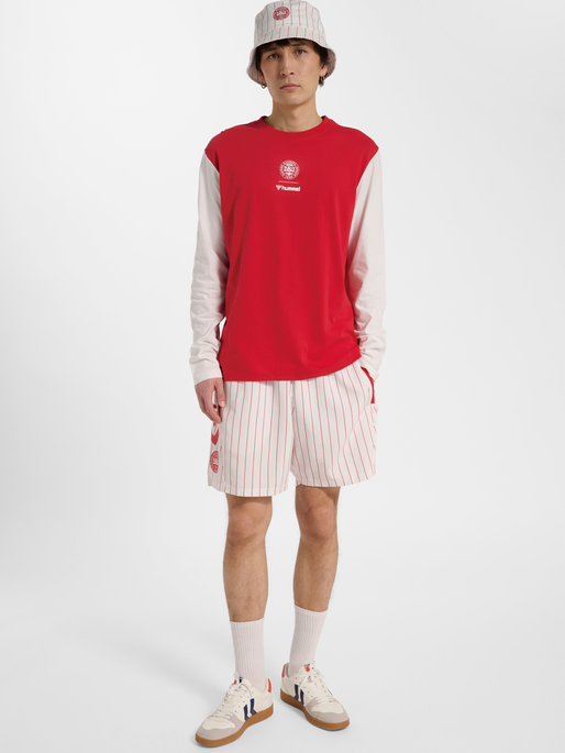 DBU 26 FAN RED-WHITE TEE LS, TANGO RED/WHITE, model