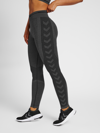 hmlMT LULU SEAMLESS SCRUNCH TIGHTS, BLACK MELANGE, model
