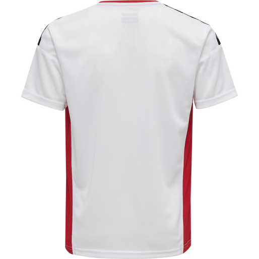 hmlAUTHENTIC KIDS POLY JERSEY S/S, WHITE/TRUE RED, packshot
