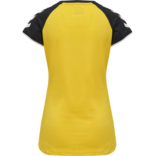 hmlCORE VOLLEY STRETCH TEE WO, BLAZING YELLOW, packshot