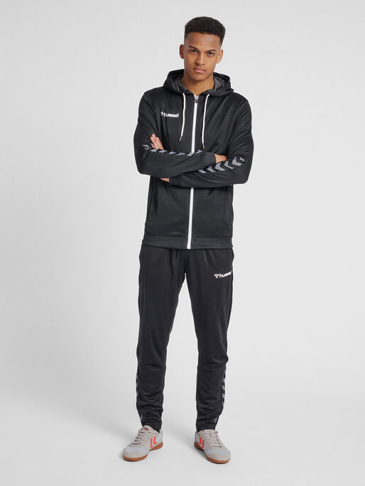 Kirkegård Hej TVsæt hummel AUTHENTIC POLY ZIP HOODIE - BLACK | hummel.dk