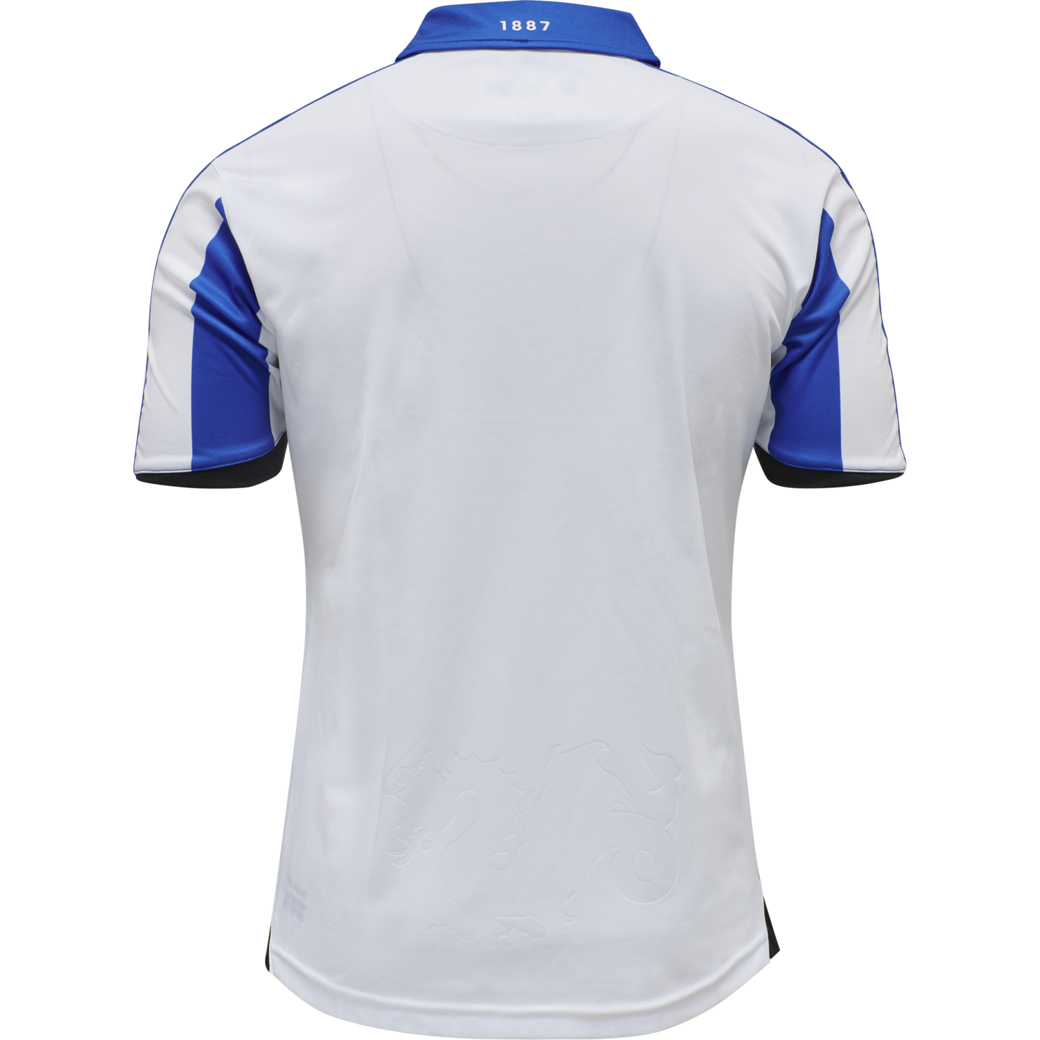 OB 20/21 HOME JERSEY S/S _KIDS, WHITE/LAPIS BLUE UNSPONSORED, packshot