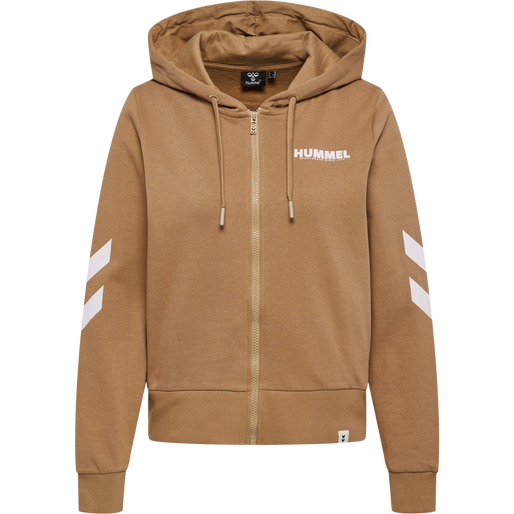 hmlLEGACY WOMAN ZIP HOODIE, TIGERS EYE, packshot