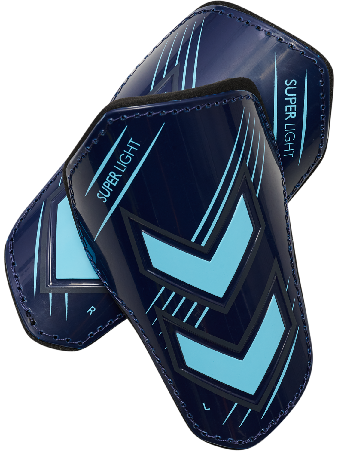 hmlSHIN GUARDS SUPER LIGHT, MARINE/BLUE FISH, packshot
