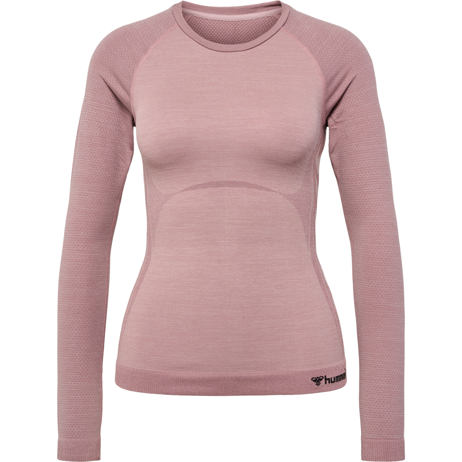 hmlCLEA SEAMLESS TIGHT T-SHIRT L/S, WOODROSE/ROSE TAUPE MELANGE, packshot