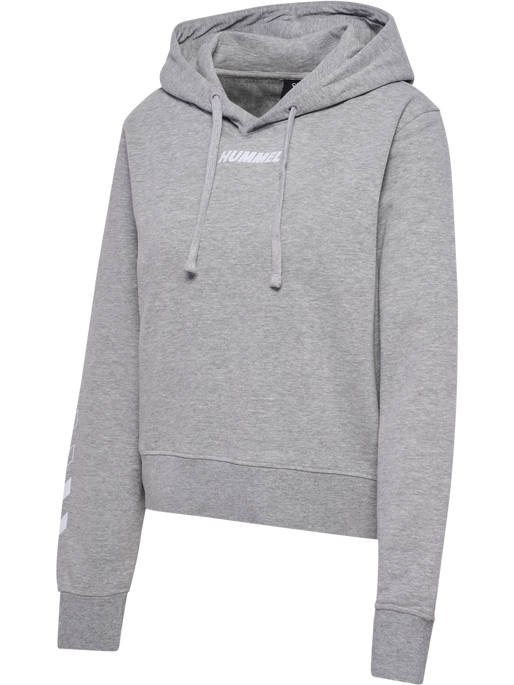 hmlELEMENTAL SHORT HOODIE WOMAN, GREY MELANGE hmlELEMENTAL SHORT HOODIE WOMAN, GREY MELANGE, packshot