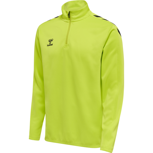 hmlCORE XK HALF ZIP POLY SWEAT, LIME POPSICLE, packshot