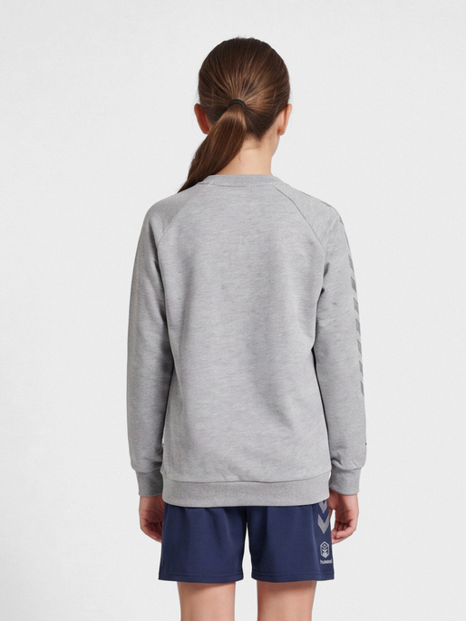 hmlMOVE GRID COTTON SWEATSHIRT KIDS, GREY MELANGE, model