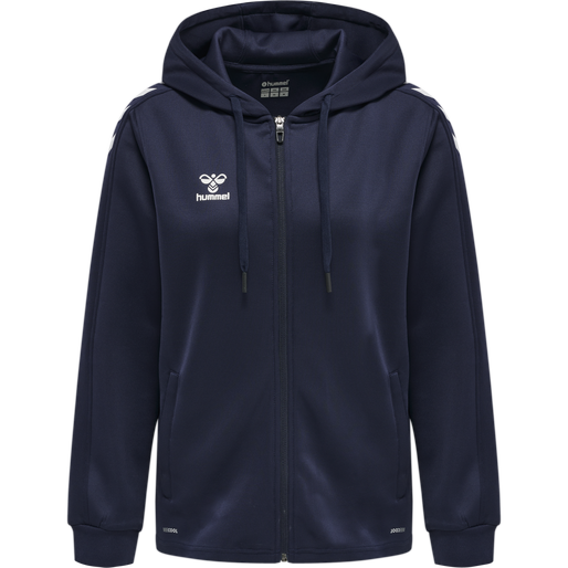 hmlCORE XK POLY ZIP HOOD SWEAT WOMA, MARINE hmlCORE XK POLY ZIP HOOD SWEAT WOMA, MARINE, packshot