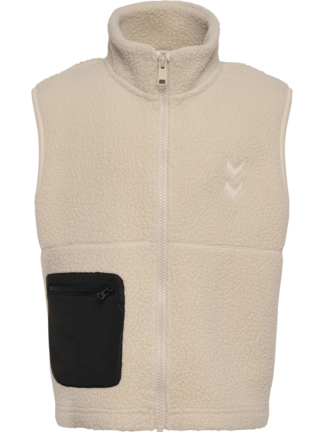 hmlJR MARTINI FLEECE ZIP VEST, OATMEAL, packshot