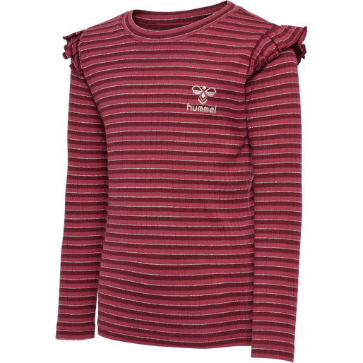 hmlMERLE T-SHIRT L/S, CORDOVAN, packshot